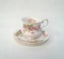pink rose tea cup and saucer