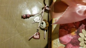 Fun Bling on the Spine!!  (Pink Heart, Monkey, Handmade With Love, Bling Beads)